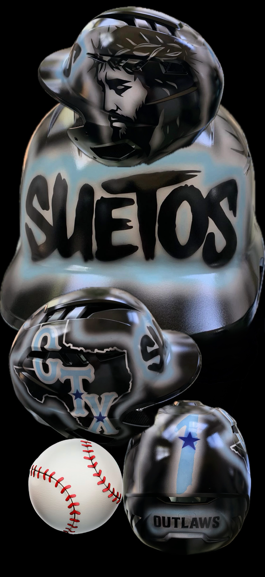 Custom Airbrushed Helmets (T-Ball/Baseball)