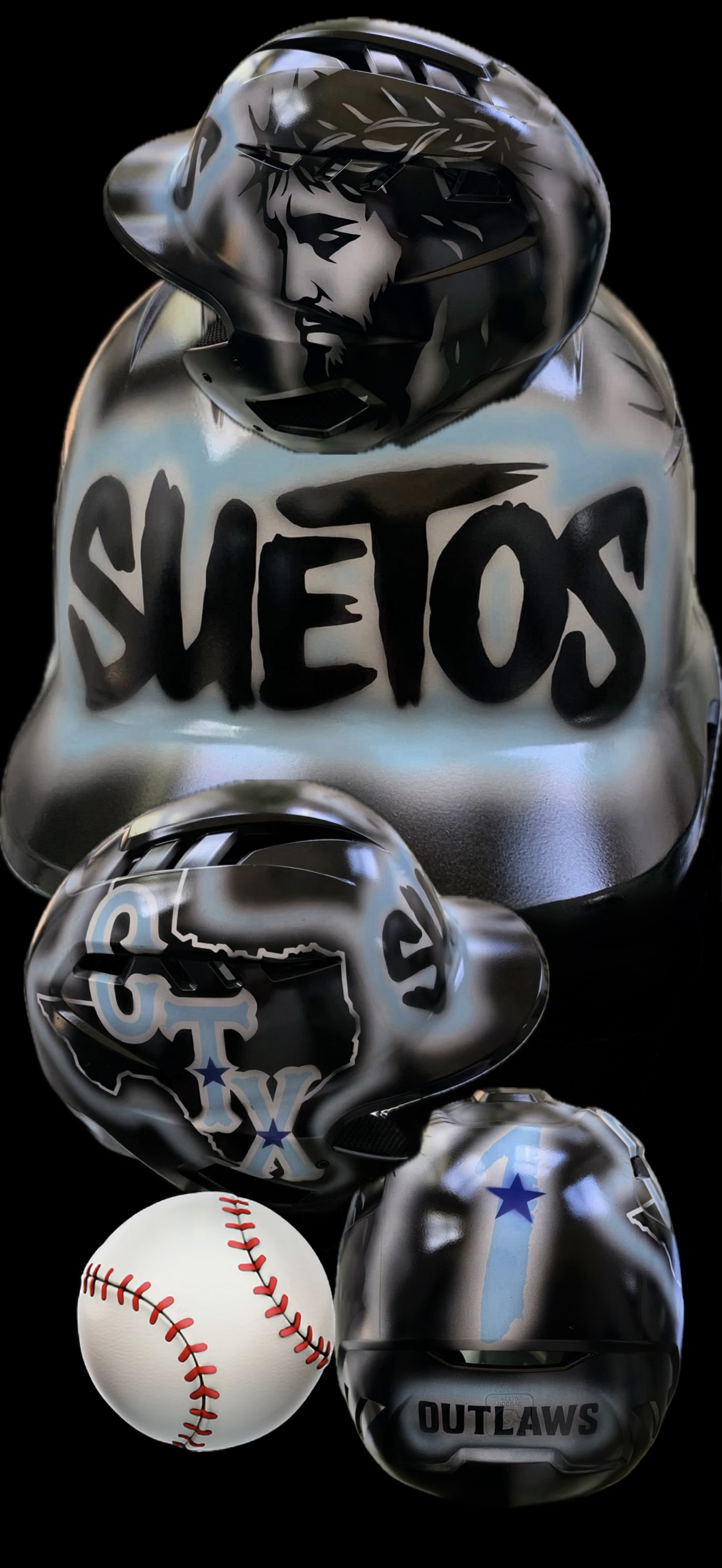 Custom Airbrushed Helmets (T-Ball/Baseball)